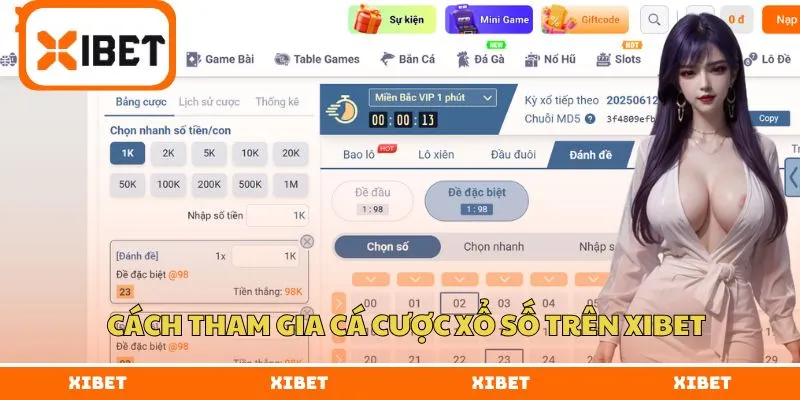 Cách tham gia cá cược xổ số trên XIBET