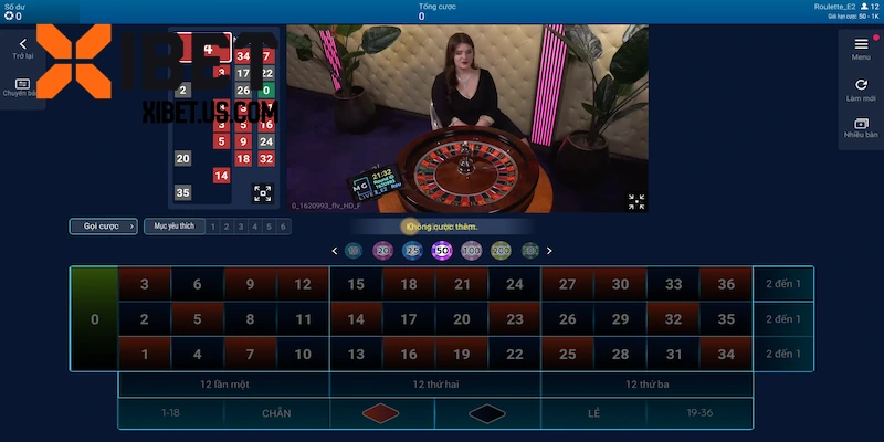 Chọn số thoả thích khi chơi Roulette Casino XIBET